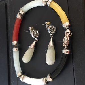 Sterling set with mixed stones